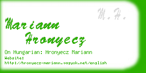 mariann hronyecz business card